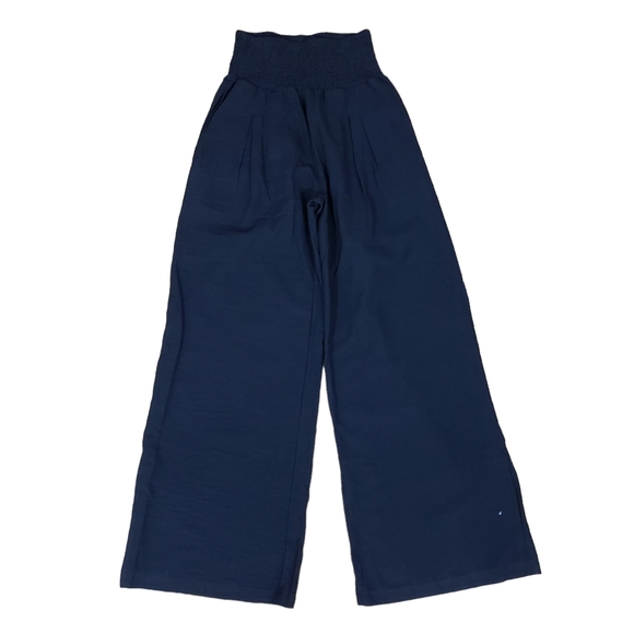 Wide Leg Cotton Linen Blend Palazo Pants - Picture 3 of 9